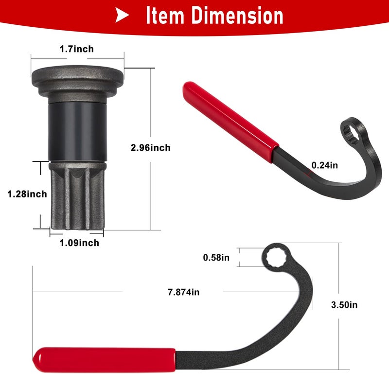 Camoo 13mm Injection Pump Idle Lock Nut Wrench & Engine Barring Tool & Injection Pump Gear Puller For Cummins 5.9L B/C Series, for Dodge Ram VE P7100 VP44 1989-2002 (3 Sets) - Image 3